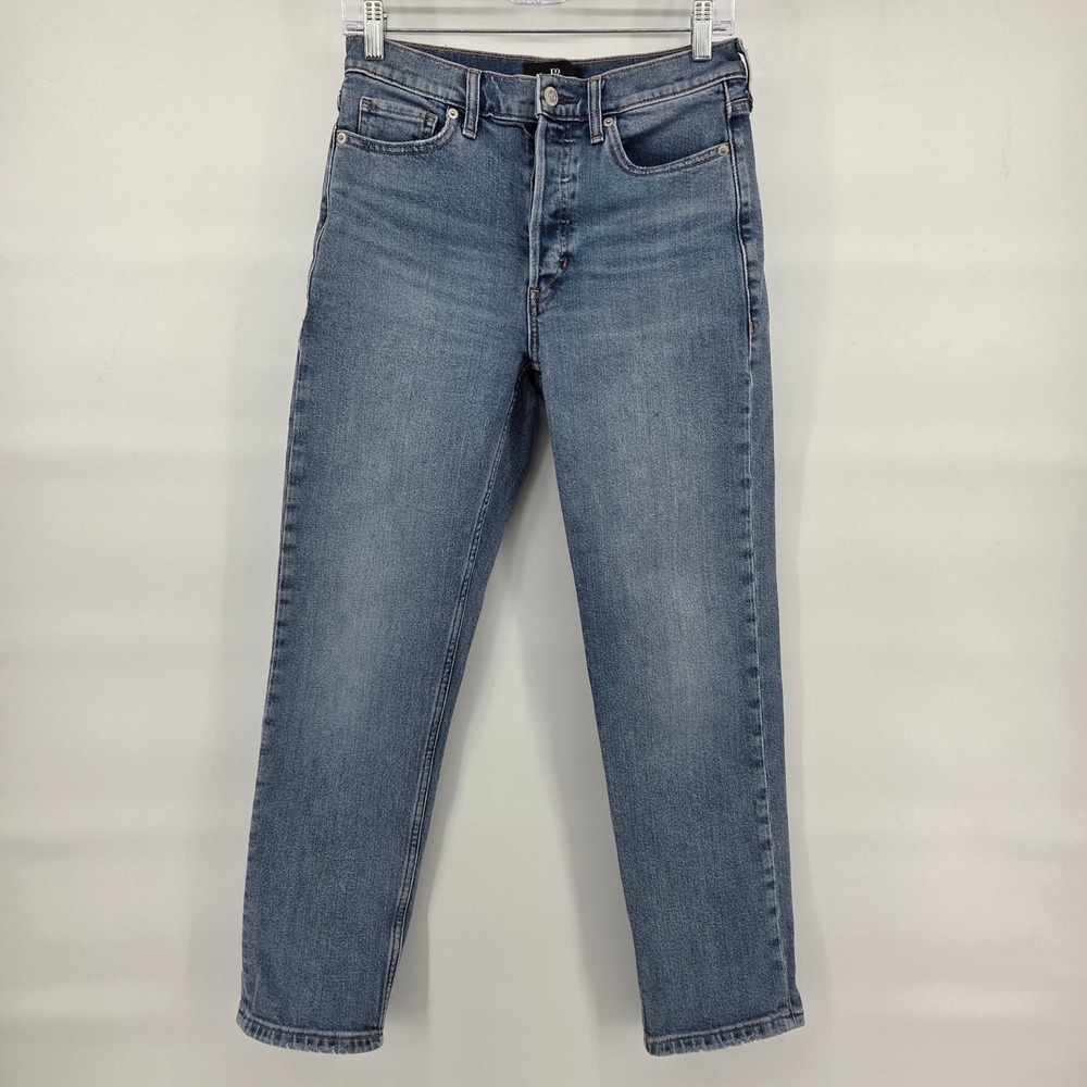 Banana Republic Straight Jeans 27 Blue Light Wash Button Fly Classic Minimalist
